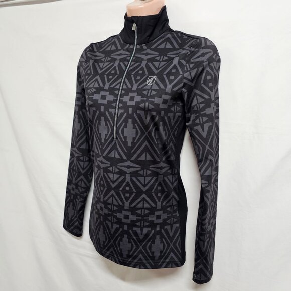 Toni Sailer Half Zip First Layer Performance Ski Top Women Size US 4 Black/Gray - Picture 6 of 14